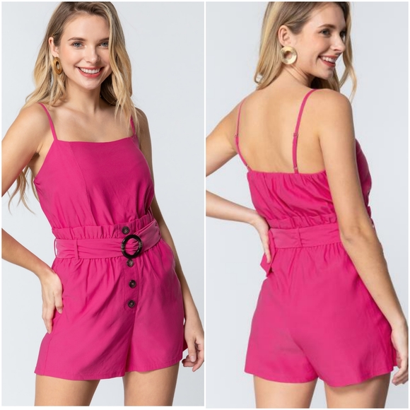 DanburyLane Pants - Utility Chic Hot Pink Romper